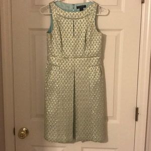 Blue and Gold A-Line Dress